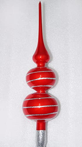Weihnachtsbaumspitze Groß 35cm in Hochglanz Rot Candy Baumspitze Spitze Tannenbaumspitze Christbaumspitze Weihnachtsbaum Christbaum Tannenbaum Christmas Tree Top