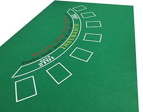 Tapis de black jack en feutre 10 cm Vert