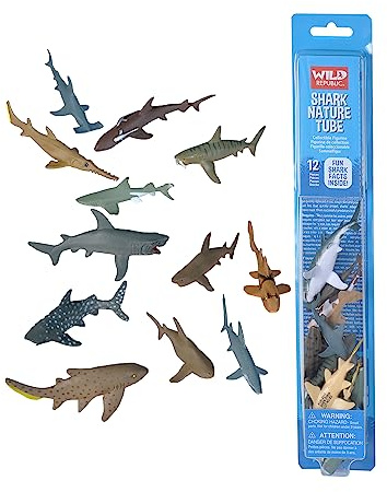 Wild Republic 12757 – Nature Tube lekset, haj, 32 cm, flerfärgad/havsvågor (Ocean Tides)