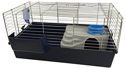 MPS Gabbia per Conigli Baldo Apertura Superiore Metallo Coniglio 100X53X46H 100-BLU
