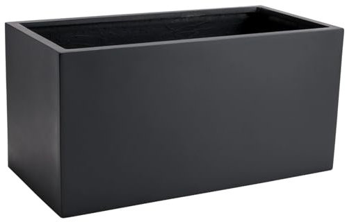 VIVANNO Bac à Plantes Bac à Fleurs en Fibre de Verre Anthracite Maxi 40x80x40