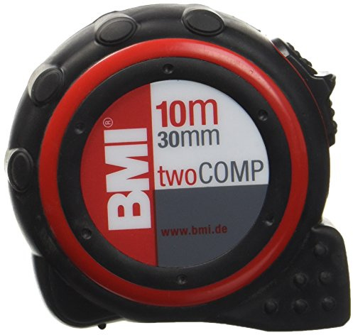 BMI 472041021 Taschenbandmaß Two Comp, Länge 10 m, weisslackiertes Band, mit Clip