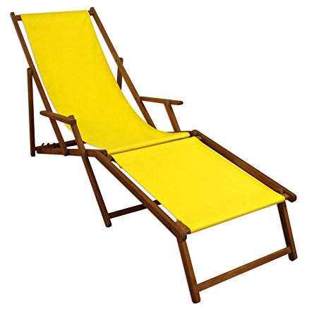 Erst-Holz Gartenliege gelb Liegestuhl klappbare Sonnenliege Deckchair Strandstuhl Gartenmöbel 10-302 F