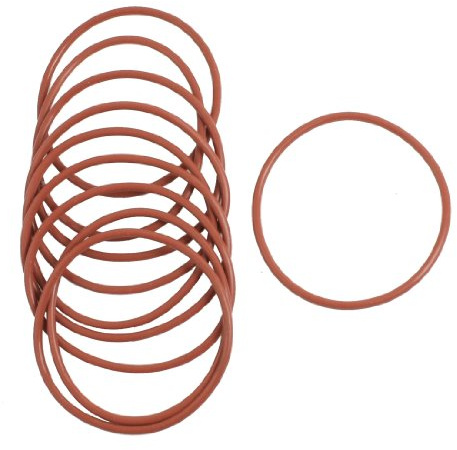 sourcing map 10 PCS Flexible Gummi O Ring Dichtung rot 58 mm x 2,5 mm | Waschmaschine Ersatz