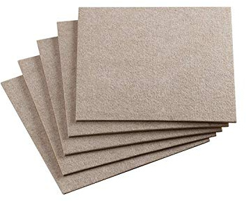 Metafranc Filz-Gleiter TopSoft 200 x 200 mm - selbstklebend - beige - 5 Stück - Effektiver Schutz Ihrer Möbel & Stühle / Möbelgleiter-Set für empfindliche Böden / Stuhlgleiter / Filz-Zuschnitt / 645506