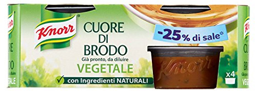 Knorr - Cuore di Brodo Vegetale, gia' Pronto, da Diluire - 12 confezioni da 4 pezzi da 28 g [48 pezzi, 1344 g]
