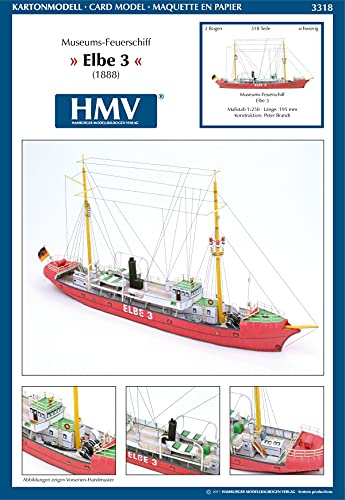 HMV HAMBURGER MODELLBAUBOGEN VERLAG Museums-Feuerschiff Elbe 3