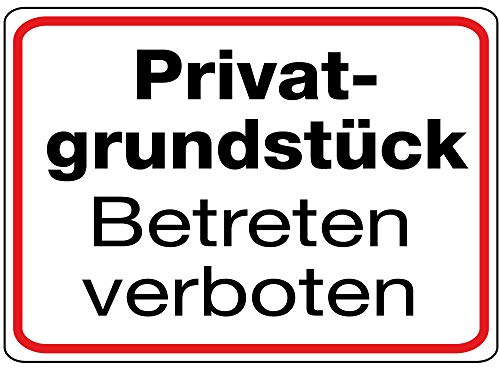 Schild Alu Privatgrundstück Betreten verboten 180 x 250 mm (Privatbesitz, Grundstückskennzeichnung)