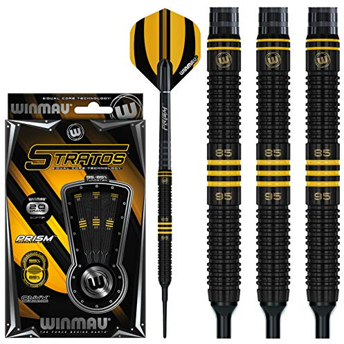 WINMAU Stratos 18g Fassgewicht, 20g Gesamtgewicht Profi Wolfram Softip Dartpfeile mit Flights und Schäfte