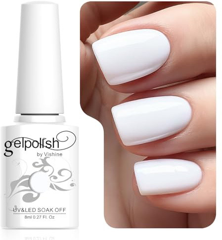 Vishine Soak-Off UV LED Gel Polish Nail Art Manicure 8ml Lacquer White #020