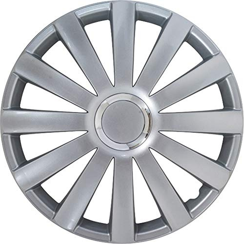 AutoStyle 4er Set Radzierblenden Spyder 15-Zoll Silber + Chrom Ringe