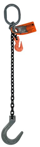 Advantage Rigging - Chain Sling - 5/16 x 5' Single Leg with Foundry Hook and Adjuster - Grade 100