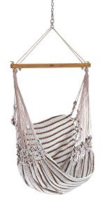 Chico-Hängesessel 190 x 95 cm (inkl. Drehwirbel, Karabiner und Kette) - Synthetik, beige-braun