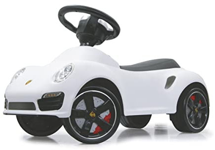 JAMARA Porsche 911 weiß – Kippschutz, Flüsterreifen, echte Scheinwerferattrappen, Hupe am griffigen Lenkrad, offiziell lizenziert mit originalgetreuer Optik, wertige Verarbeitung