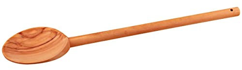 Fackelmann 30850 Cuillère de Cuisine Ronde 30cm en Bois d'olivier, Marron, 30 x 7,8 x 1,2 cm