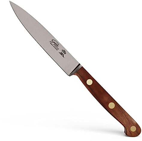 GÜDE Solingen - smidd kniv, 10 cm, plommonträ, K.GÜDE, Handgjord Tyskland