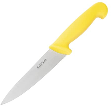 Hygiplas Stainless Steel Chef Knife Dishwasher Safe C815, Yellow 15.5cm | Corrosion and rust resistant razor-sharp blade ensures commercial durability while remaining fully dishwasher safe.