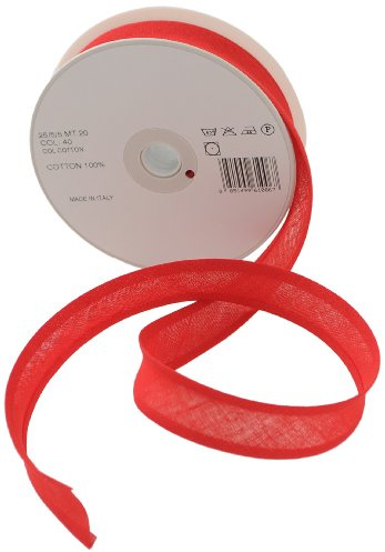 Inastri 25/5/5 mm Baumwollschrägband, rot