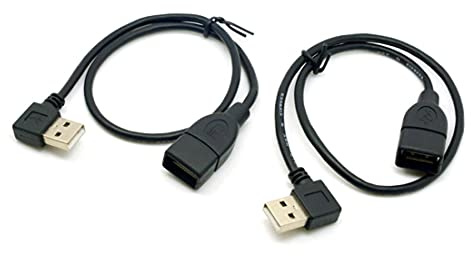 chenyang 2 Pack USB Verlängerungskabel, USB 2.0 Typ A Stecker auf Buchse 90 Grad abgewinkelt Datenübertragungs und Ladeverlängerungskabel 40 cm