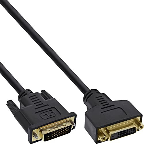 InLine 17776P Premium DVI-D Verlängerung Kabel (24+1-polig Stecker auf Buchse, 5m)