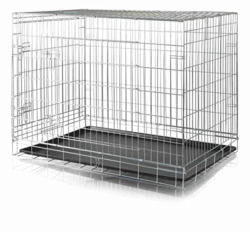 TRIXIE Hundebox Home – XL: 116 × 86 × 77 cm – faltbarer Hundekäfig mit 2 Türen & Sicherheitsverschlüssen, verzinkte Transportbox mit stabiler Bodenwanne für Zuhause & unterwegs – 3926
