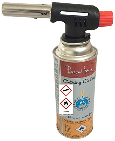 Tamled Crème Brûlée Gasbrenner Profiausführung Brenner mit Gaskartusche für Gastronomie, Haushalt, Fischerei, Handwerks-und Autowerkstatt, komfortable Piezozündung und Flamme regulierbar