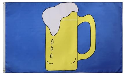AZ FLAG Bandera Cerveza 90x60 cm Con cerveza Poliéster 100D 2 Ojales | Uso interior y exterior Enseña costuras dobles y bordes reforzados con ojales metálicos
