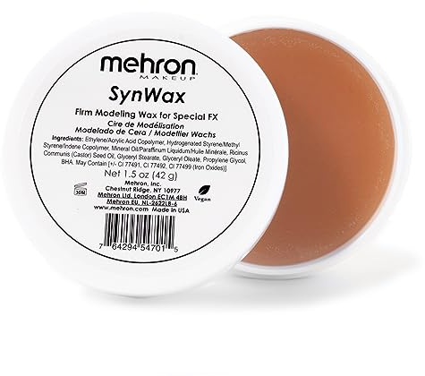 Mehron Make-up SynWax | Festes Modellierwachs für Special FX | Narbenwachs SFX-Make-up für falsche Narben, Wunden und Halloween-Effekte (42 g)