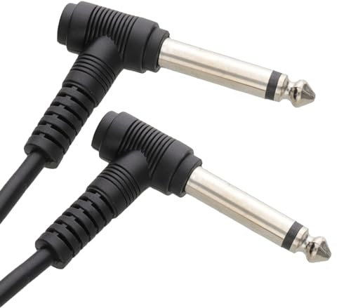 kenable 6.35mm 90 Degree Right Angle Jack Audio Mono Guitar Cable 1m [1 metres]