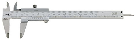 HELIOS-PREISSER 0197501 Taschenmessschieber SOFT-SLIDE 1/20 mm Plus 1/128 zoll, 150 x 40 mm