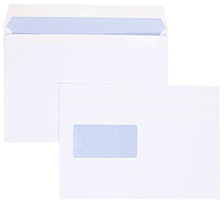 Briefhüllen | Premium | 162 x 229 mm (DIN C5) mit Fenster | Weiß (500 Stück) Selbstklebung | Briefhüllen, Kuverts, Couverts, Umschläge mit 2 Jahren Zufriedenheitsgarantie