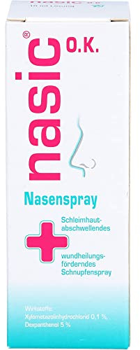 nasic® O.K. Nasenspray | Ohne Konservierungsstoffe | Bei Schnupfen | 10 ml | Abschwellendes Schnupfenspray, mit Xylometazolin & Dexpanthenol, für Erwachsene und Kinder ab 6 Jahren