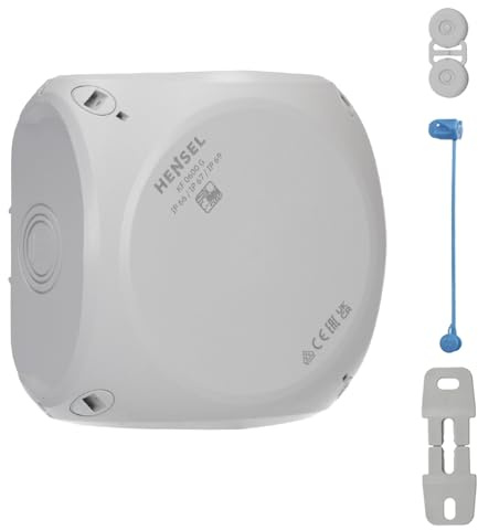 Hensel KF 0600 G Kabelabzweigkasten wetterfest IP66 ohne Klemme | Feuchtraumdose bis 6 qmm 3phasig, 10 qmm 1phasig, ohne Klemme, für Outdoor & Keller, grau