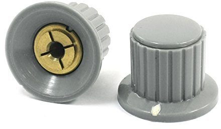 sourcing map 5 Stück Potentiometer Knöpfe 25(AD x 18(H) mm Schwarz Weiß | Kunststoff Drehknopf, für 6 mm Durchmesser
