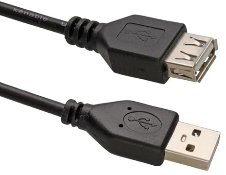 kenable USB 2,0 24AWG Hoch Geschwindigkeit Verlängerung Kabel A Stecker Zum Buchse Schwarz 0,15 m 15 cm [0.15 Meter/0,15m]