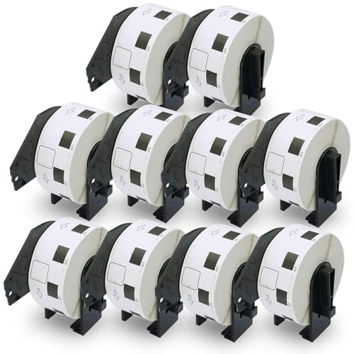 BETCKEY - 10 Rollen DK-11221 Quadratische QR Code Etiketten Kompatibel mit Brother, 23mm x 23mm, 10000 Etiketten für Brother QL Etikettendrucker