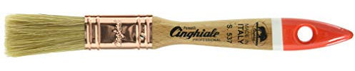 Pennellessa Cinghiale Professionale 537 da 20mm per Smalto, Vernice e Impregnante a solvente per legno, Antiruggine a solvente, setole bionde, Fai da te.