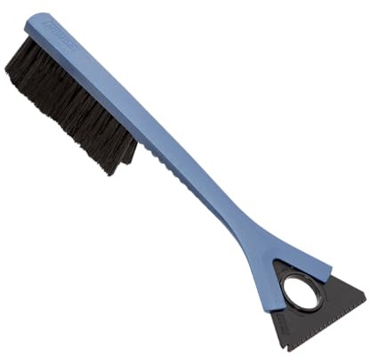 Kungs Junior‑is Schneebesen mit Eiskratzer - 38 cm - drehbarer Polycarbonat-Schaber & Lackschonende Borsten - Blau - Made in Finland