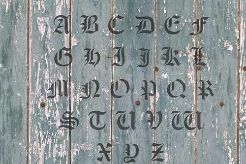 75mm Buchstabenschablonen A-Z altdeutsche Schrift AD mit Sprühnebelschutz
