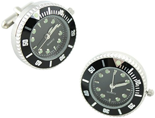 MasGemelos - Manschettenknöpfe Rolex schwarz Cufflinks