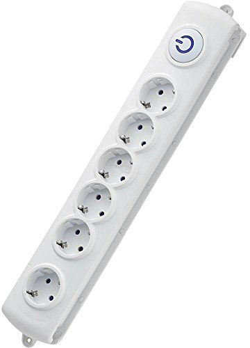 GAO EMP306K Steckdosenleiste mit Schalter 6fach Weiß Schutzkontakt 1St.