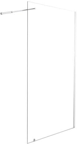 ONDÉE Paroi CARIBA 120x210cm Italienne transparente Verre trempé barre zinc | Option : crochet porte serviette, fixation murale fournie ajustable 100cm, Installation simple et rapide, finition soignée