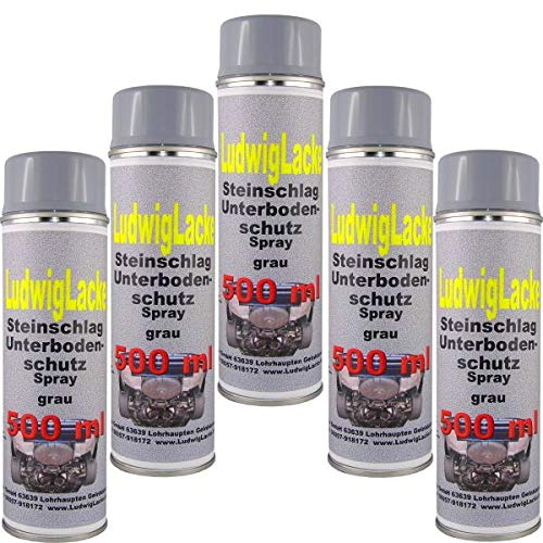 5 x 500 ml Spray Steinschlagschutz grau überlackierbar mit Autolack