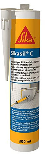 Sika - Sikasil C, Trasparente - Sigillante siliconico multiuso per applicazioni in bagni e cucine - Resistente a raggi UV, funghi e muffa - 300ml