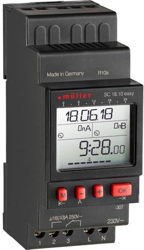 Müller SC 18.10 Easy 230V 50-60Hz Zeitschaltuhr für Schiene 230V/AC 16A/250V