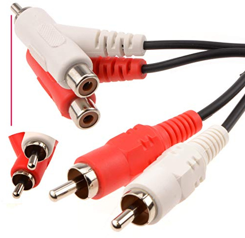 kenable Stackable 2 x RCA Phono to Phono Audio Cable Pure Copper Stereo Left Right Connection Lead 2m