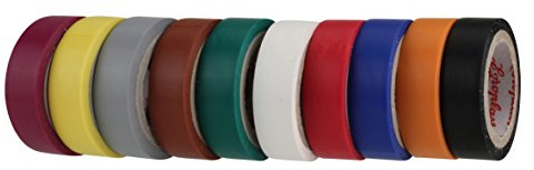 Coroplast PVC-Isolierband, 10 Stück, 0,15 x 12 mm, farbig sortiert, 41099