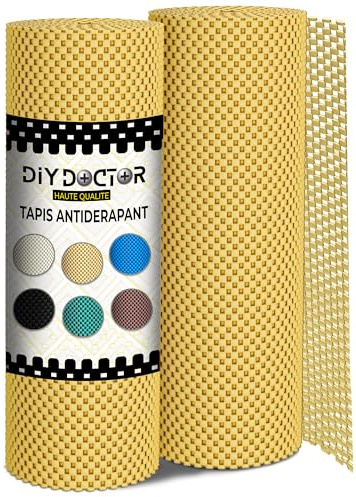 DIY Doctor Antirutschmatte Teppich - 2X Teppich Antirutschunterlage - 190 x 30cm rutschfeste Unterlage - rutschfeste Matte - Anti Rutsch Teppichunterlage - Teppichstopper - Gelb