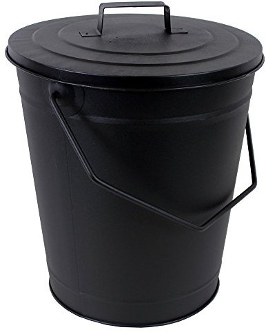 JVL Charnwood, porta registratori per caminetto a carbonella, 27 x 30 cm, con manico e coperchio