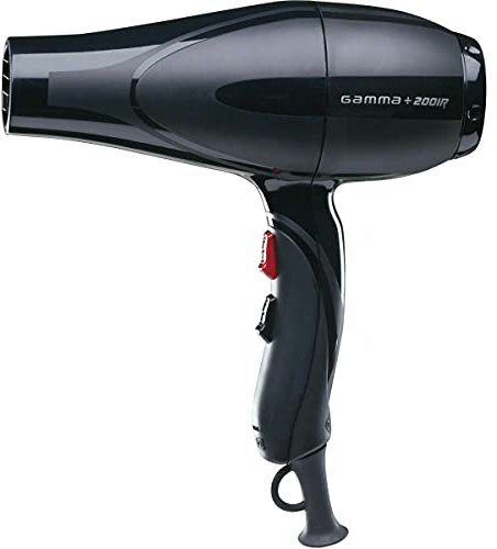 GAMMAPIU’ Asciugacapelli Professionale 2001R Nero, Phon per Capelli Professionale ad Alte Prestazioni, Impugnatura Ergonomica Antiscivolo, Asciugacapelli con Asciugatura Veloce, W 1900-2200
